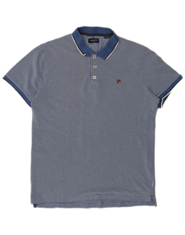 Tricou polo Jack & Jones pentru bărbați, bumbac albastru mediu