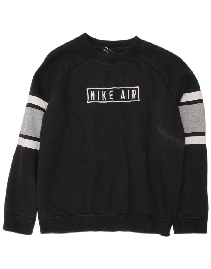Pulover cu grafic Nike pentru băieți, 12-13 ani, mare, negru, bloc de culoare