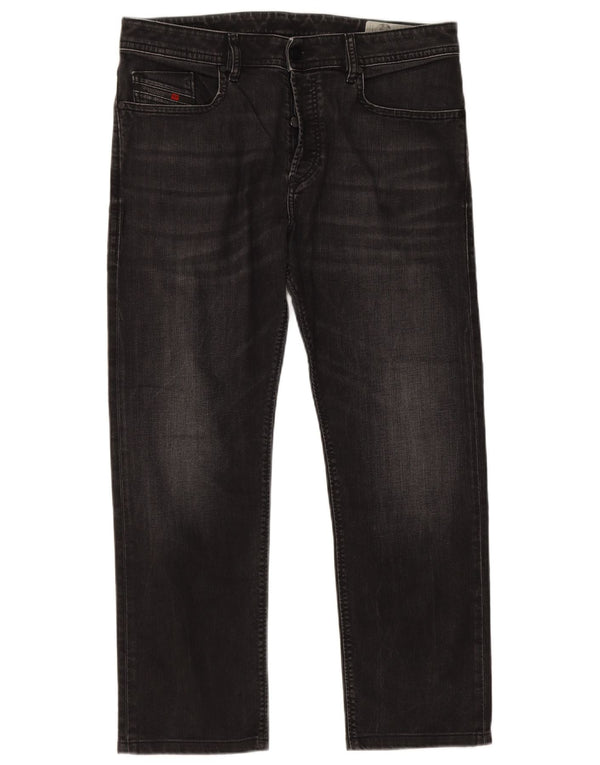 Diesel Mens Buster Regular Slim Tapered Jeans W33 L26 Black Cotton