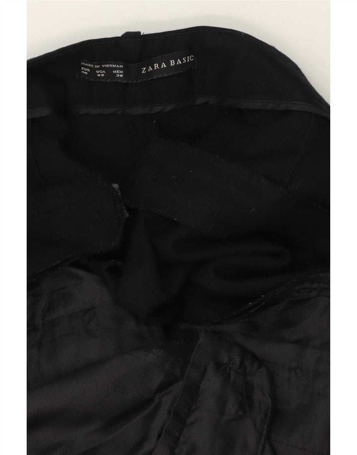Pantaloni tăiați drept pentru femei Zara EU 40 Medium L30 L25 Negru