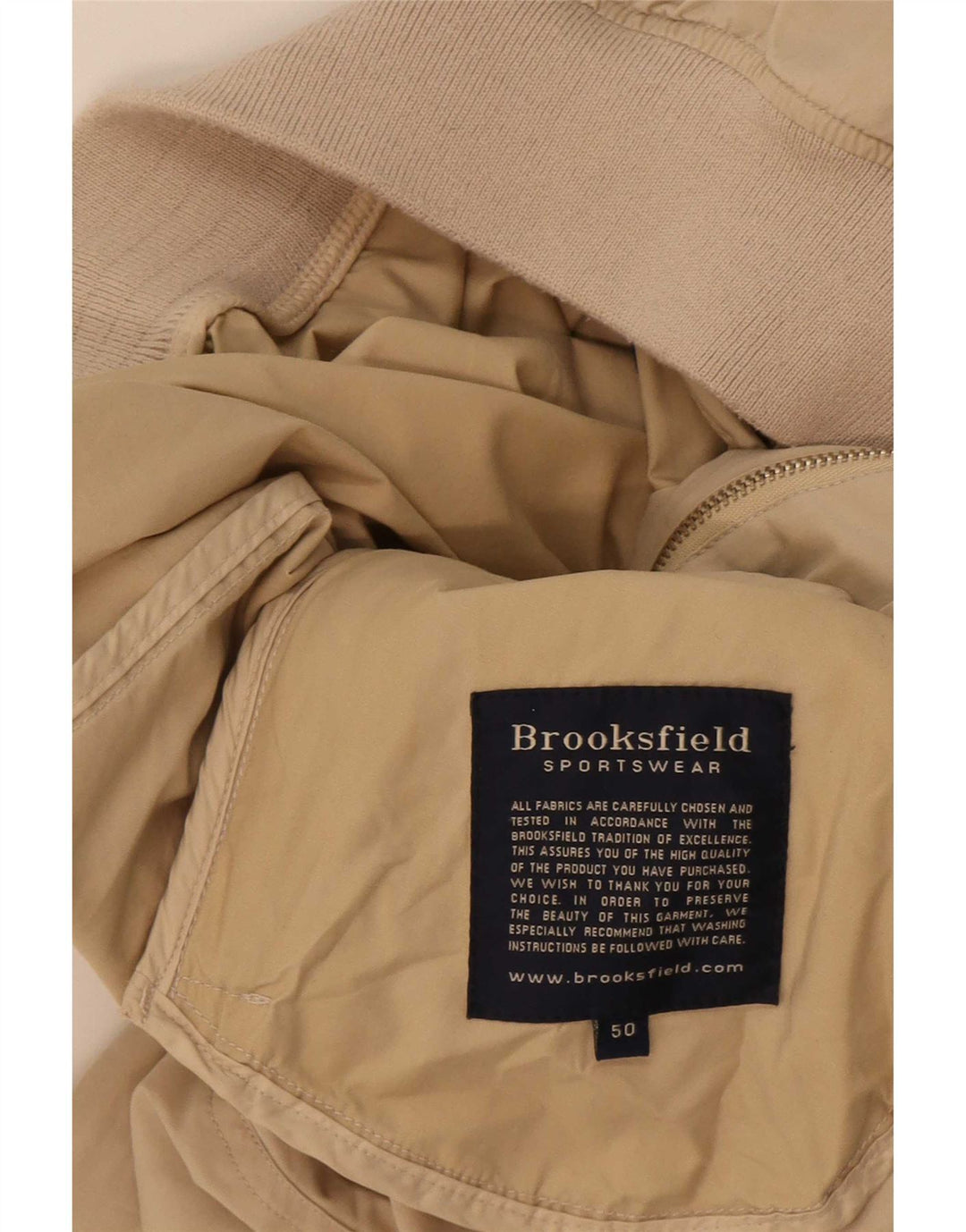 Jachetă bomber pentru bărbați Brooksfield IT 50 Large Beige