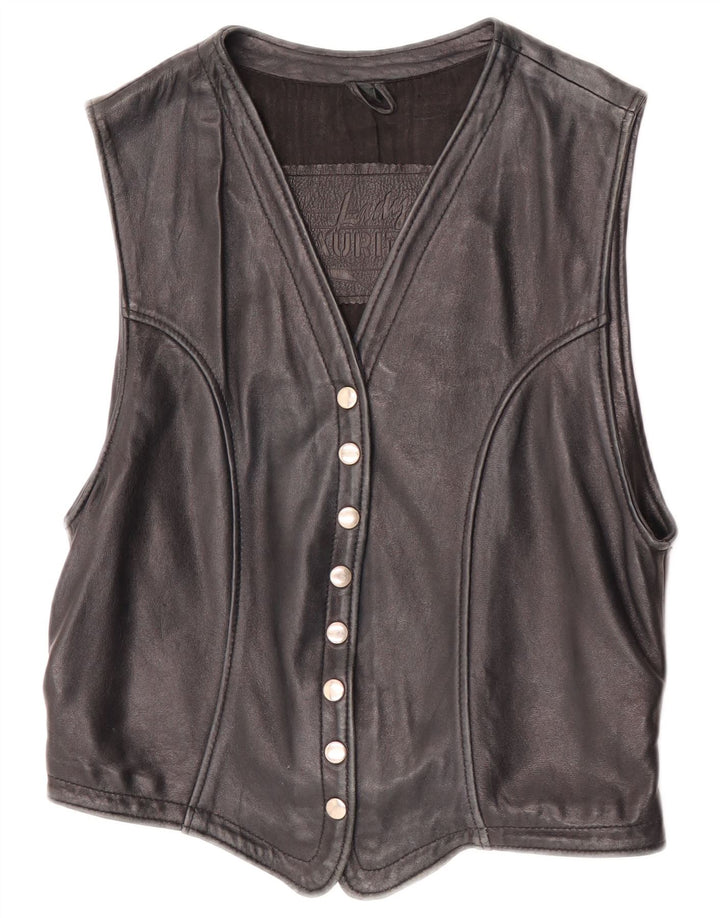 Vestă din piele pentru femei Mauritius UK 14, mare, neagră