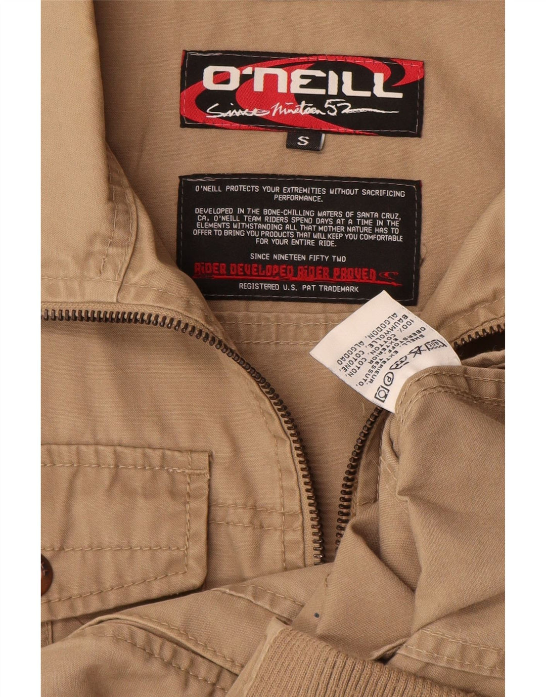 O'NEILL Bomber Jacket pentru bărbați UK 36 Small Beige Bumbac