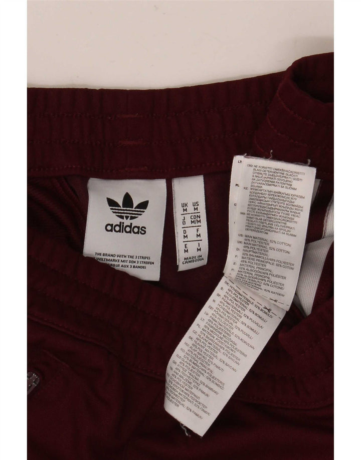 Pantaloni de trening Adidas pentru bărbați, bumbac mediu burgundy