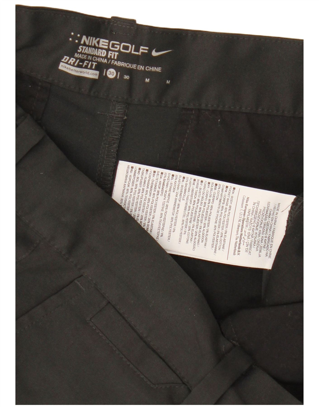 Pantaloni scurți sport standard Dri Fit Nike pentru bărbați W30 Poliester mediu negru