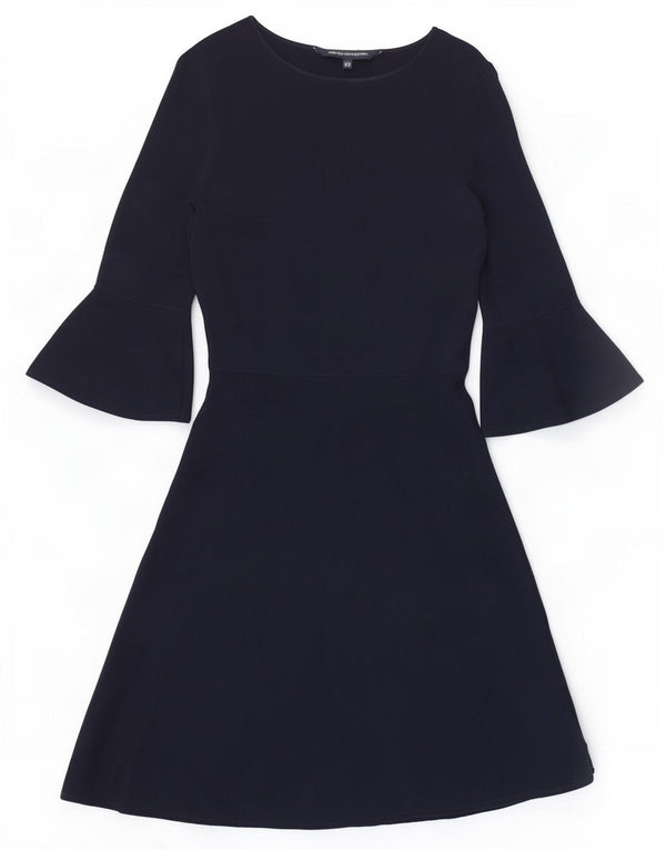 Rochie cu pulover cu mâneci 3/4 pentru femei French Connection UK 6 XS Viscoză bleumarin