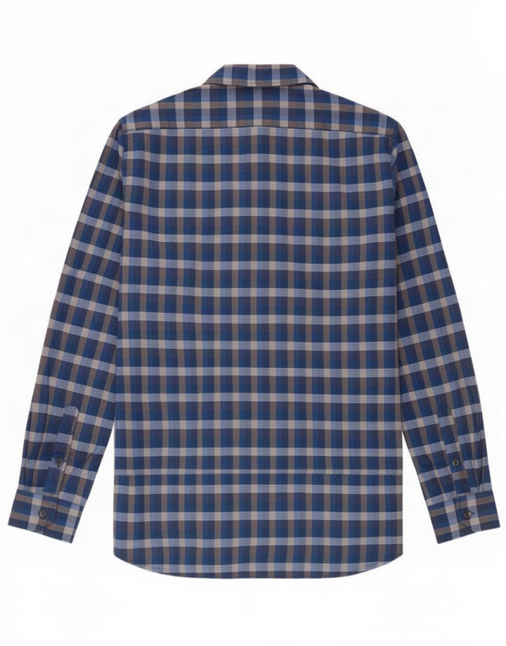 Cămașă pentru bărbați Lacoste Classic Fit Mărimea 40, bumbac cu carouri albastru mediu