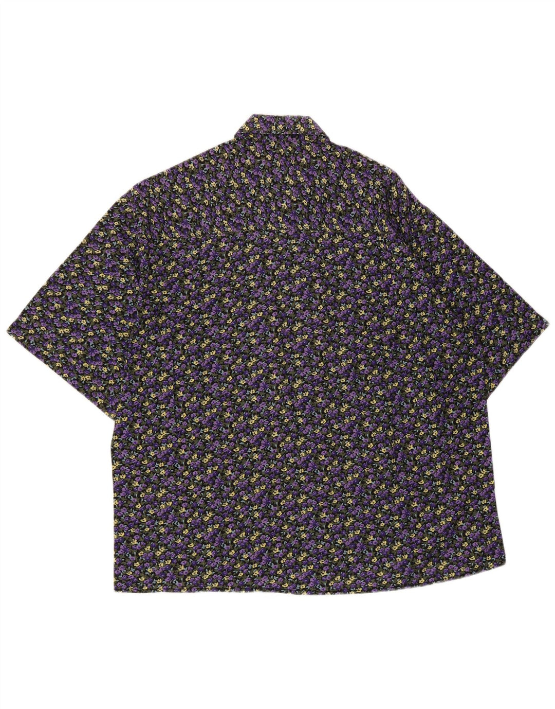 Cămașă Vintage pentru bărbați cu mânecă scurtă Mov mediu Floral