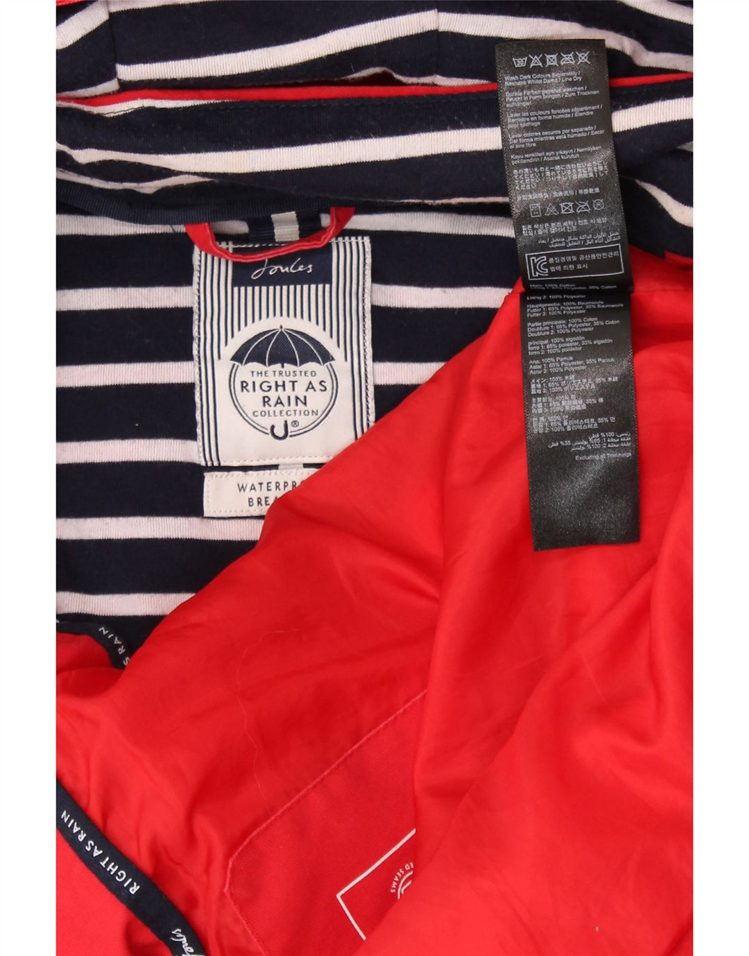 Pelernă de ploaie cu glugă pentru femei JOULES UK 16 mare bumbac roșu