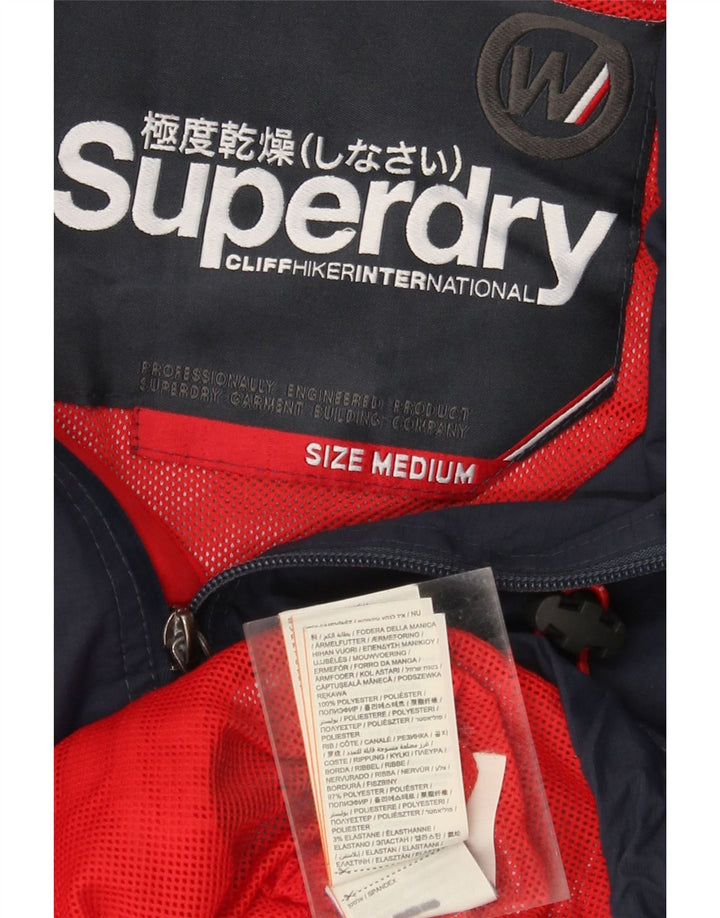 SUPERDRY Jachetă de vânt pentru bărbați cu glugă UK 38 Poliester mediu albastru bleumarin