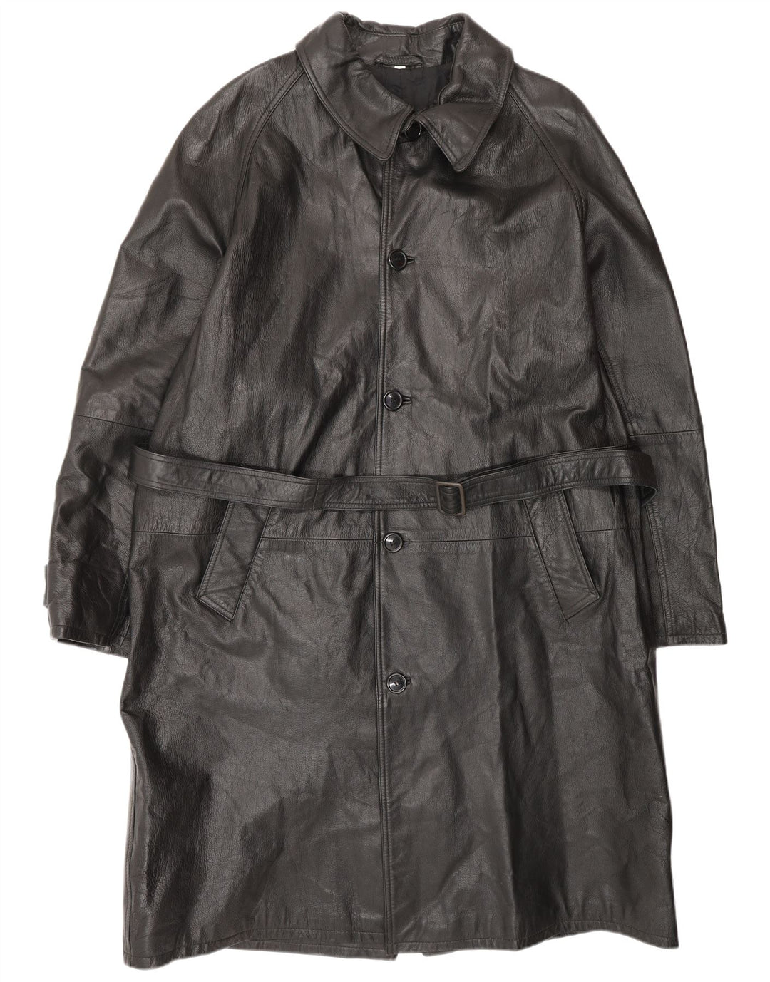 Palton din piele pentru bărbați VINTAGE IT 52 XL din piele neagră