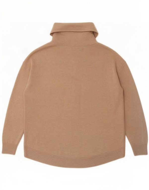 Massimo Dutti Pulover supradimensionat pentru femei cu gât rulat UK 10 Mic Bej