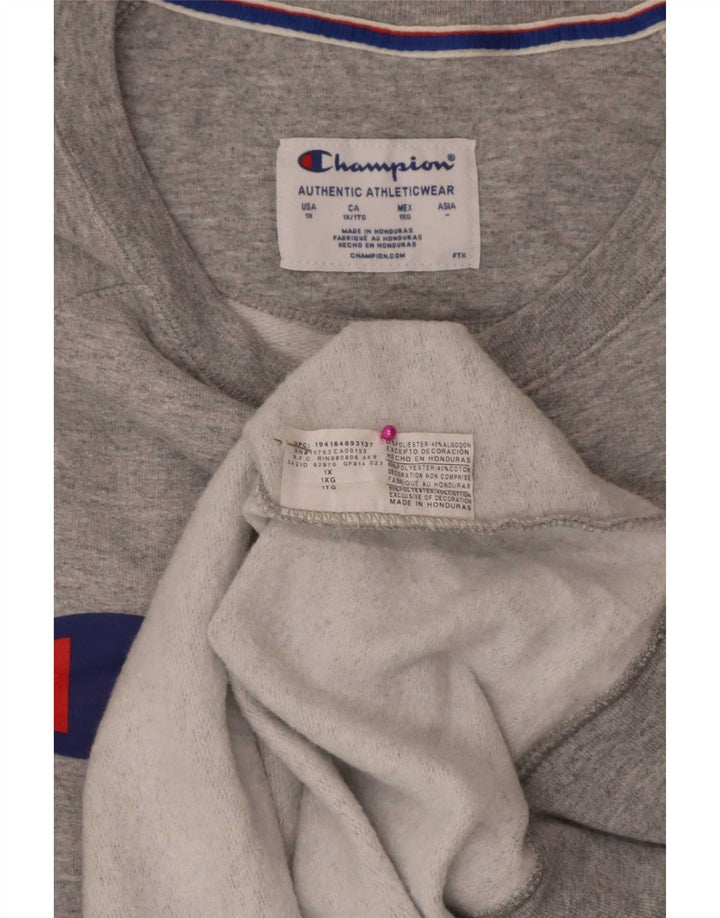 Pulover grafic pentru bărbați Champion XL, poliester gri
