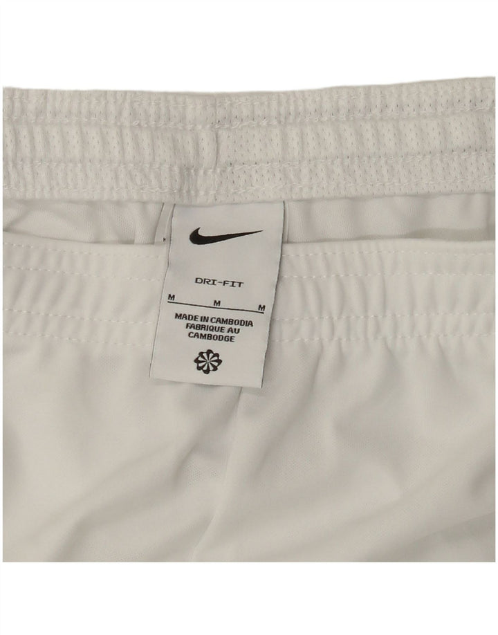 Pantaloni scurți sport NIKE Dri Fit pentru bărbați, poliester alb mediu