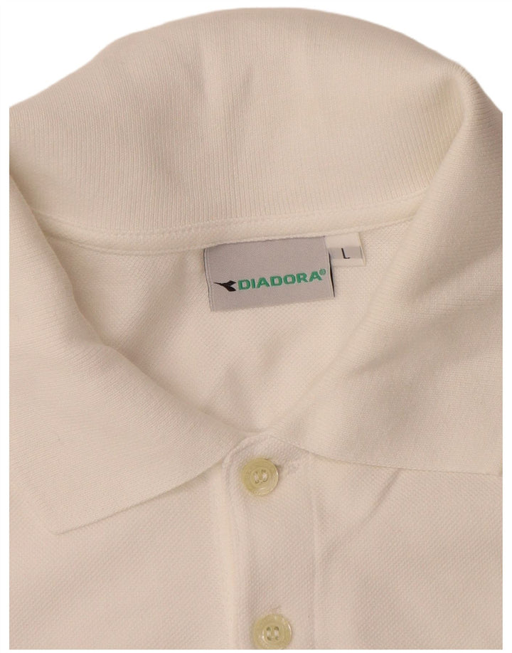 Tricou polo pentru bărbați Diadora, mare, alb, bumbac