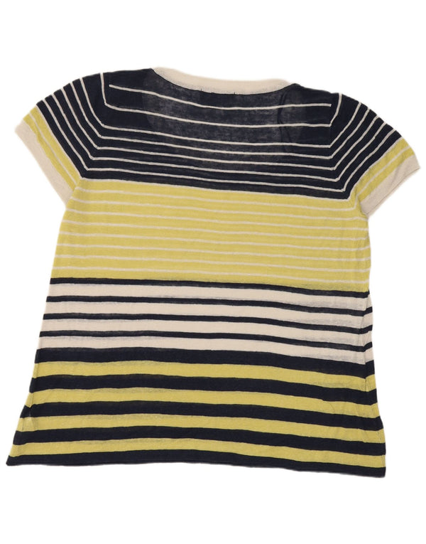 Tricou pentru femei Marks & Spencer Top UK 20 2XL Lenj cu dungi bleumarin