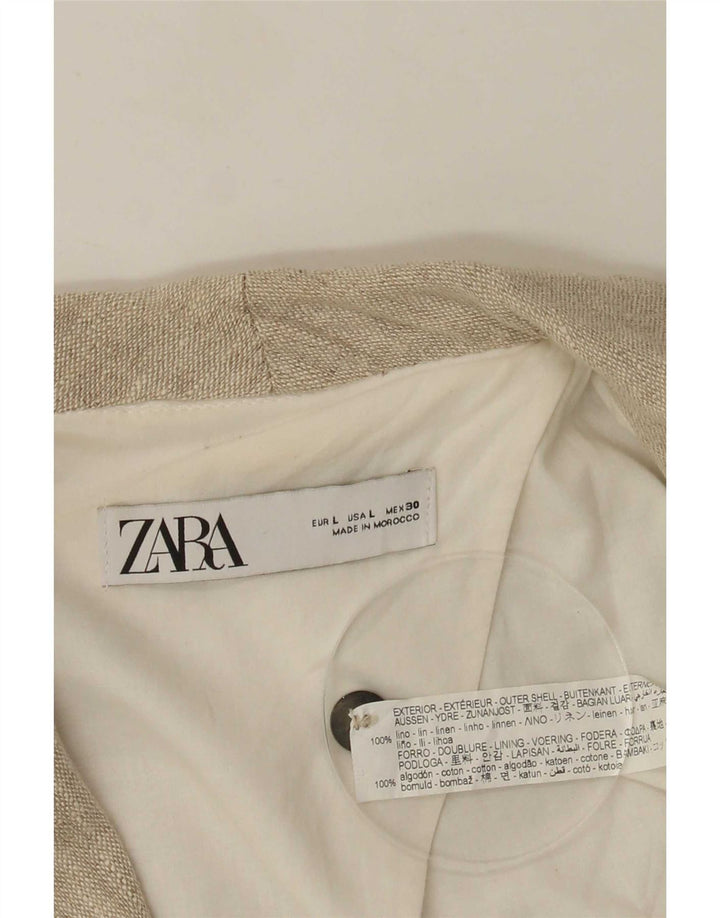 Jachetă pentru femei Zara, la două piepturi, UK 16, mare, bej, in