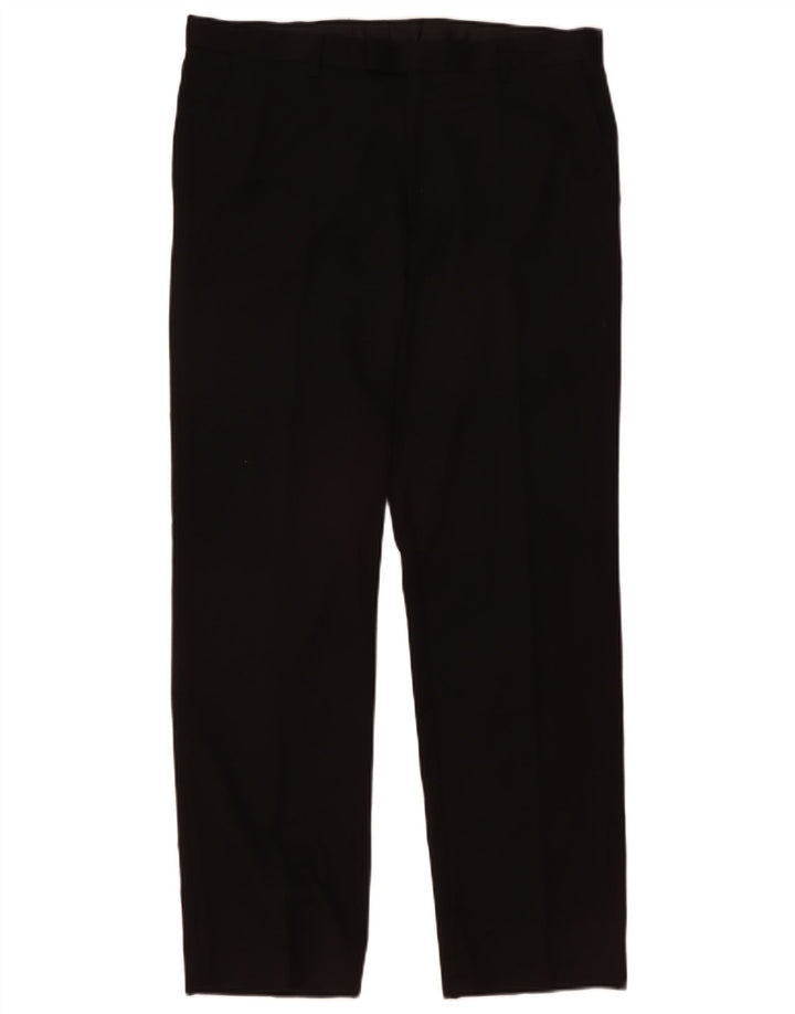 Pantaloni de costum obișnuiți pentru bărbați Marks & Spencer L36 L25 Poliester negru