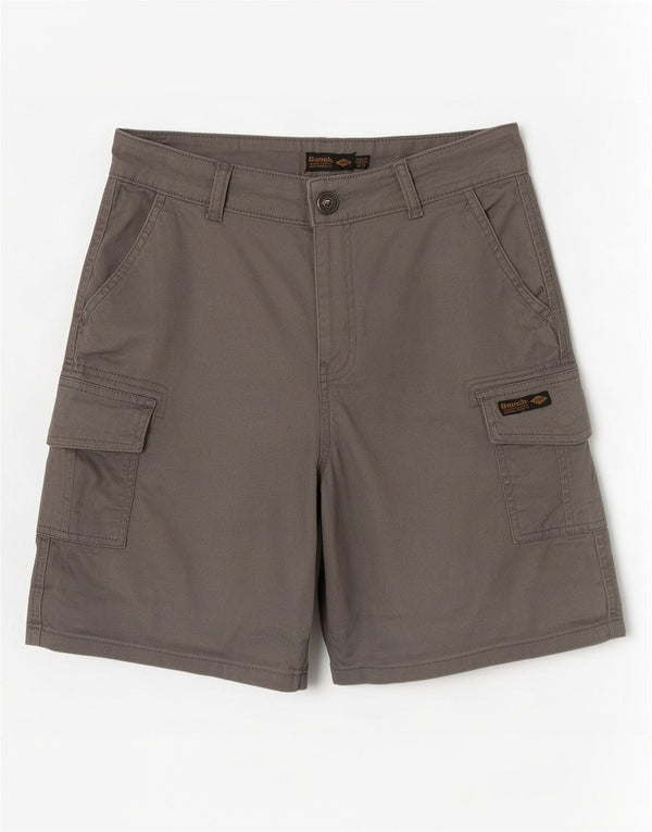 Pantaloni scurti cargo pentru femei Bench UK 12 Medium W30 Bumbac gri