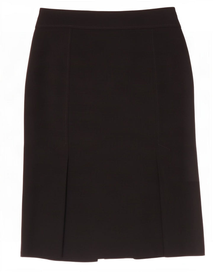 Fusta dreaptă pentru femei Marks & Spencer UK 12 Medium W30 Poliester negru