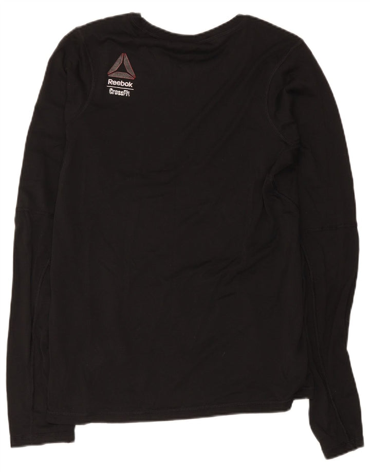 Reebok pentru bărbați Cross Fit Top cu mânecă lungă, poliester mediu negru