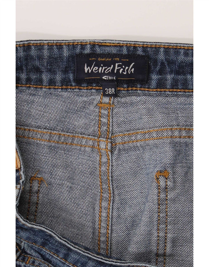 Blugi drepti pentru femei Weird Fish W38 L27 Bumbac albastru
