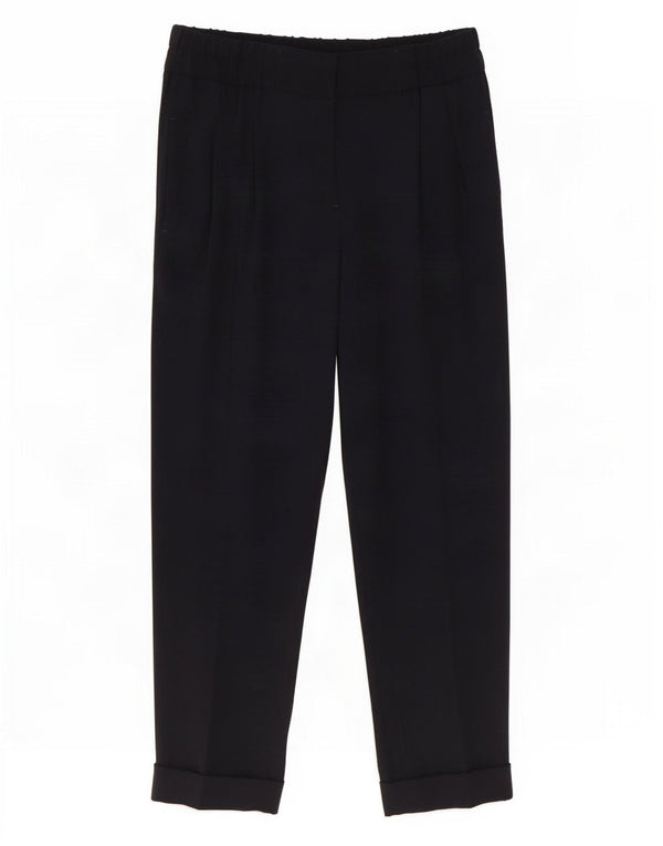 Pantaloni tăiați Massimo Dutti pentru femei EU 40 Medium W30 L25 Viscoză neagră