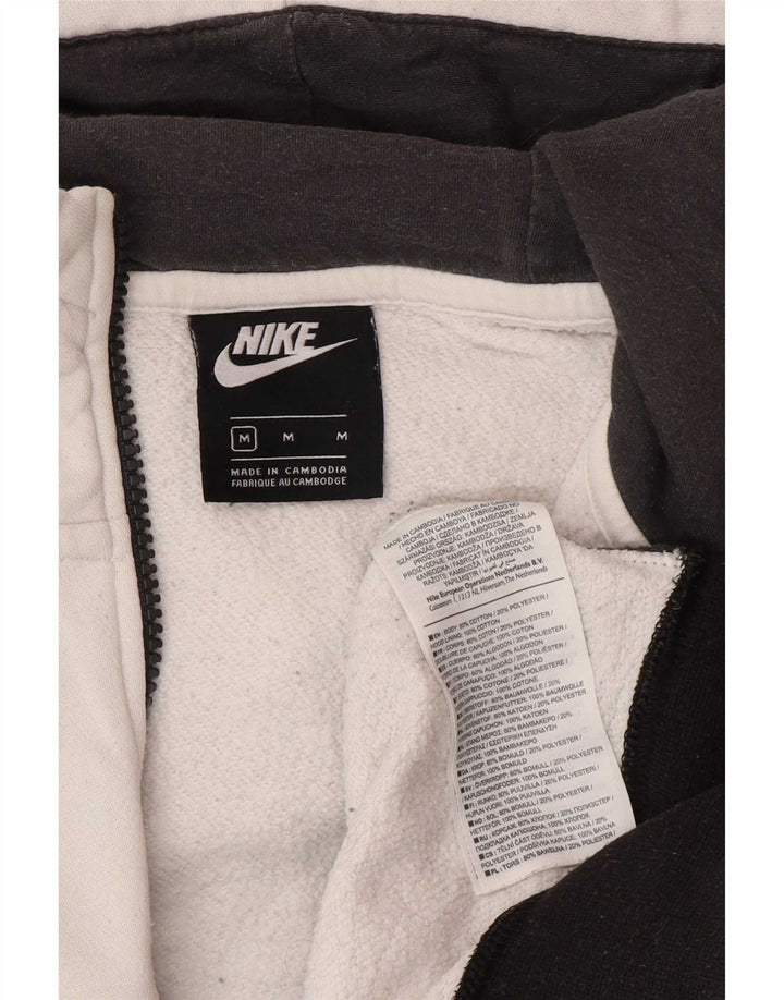 Pulover Nike pentru bărbați, cu glugă, cu fermoar și gât, din bumbac color alb mediu