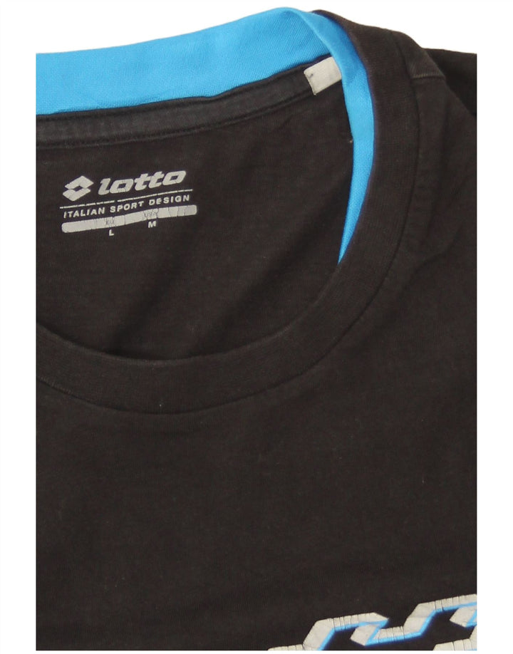 Tricou grafic LOTTO pentru bărbați Top mediu negru