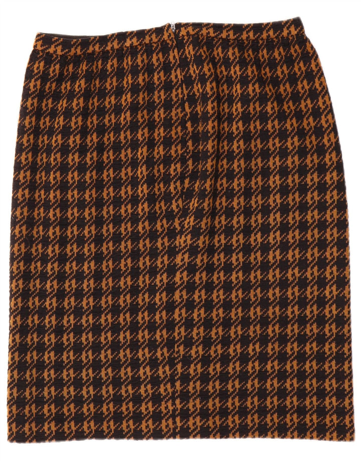 Fusta Dreaptă Vintage pentru Femei W32 Mare Maro Houndstooth