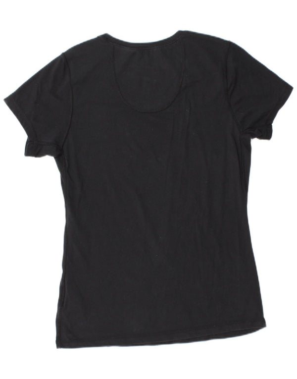 Tricou grafic Nike Dri Fit pentru femei Top UK 14, mare, negru, bumbac