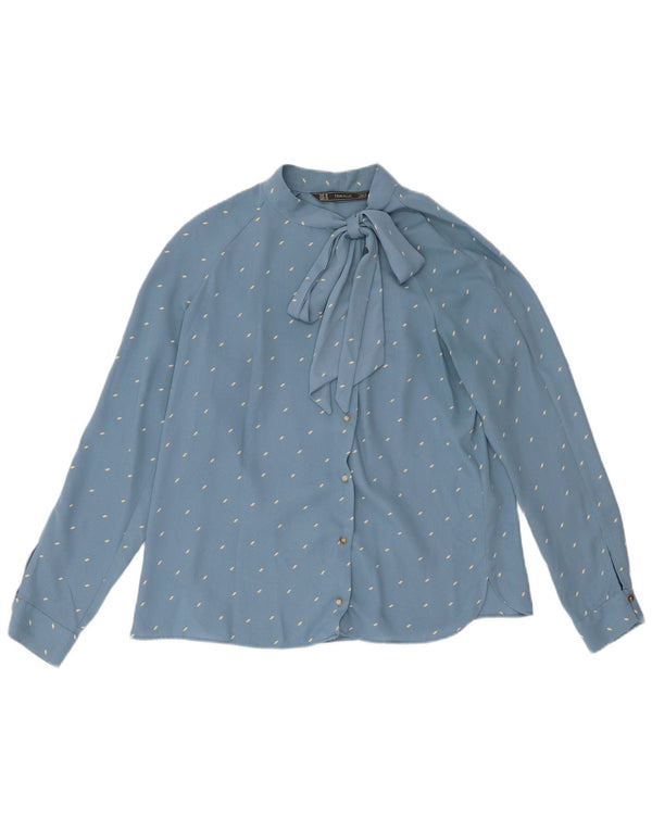 Bluză cămașă Trafaluc pentru femei Zara UK 14 Medium Blue Spotted