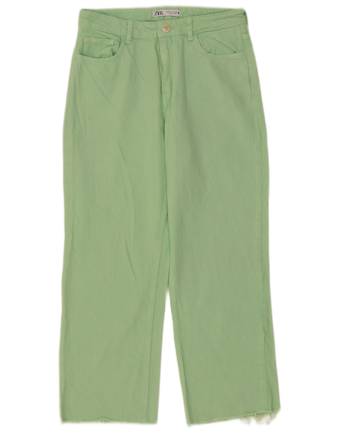 Blugi drepti pentru femei Zara EU 40 Medium W30 L26 Bumbac verde
