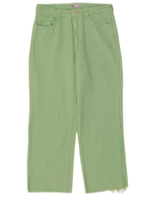 Blugi drepti pentru femei Zara EU 40 Medium W30 L26 Bumbac verde