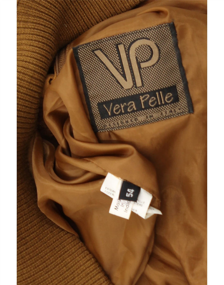 Jachetă Bomber Vintage pentru bărbați din piele intoarsa IT 54 2XL din piele maro