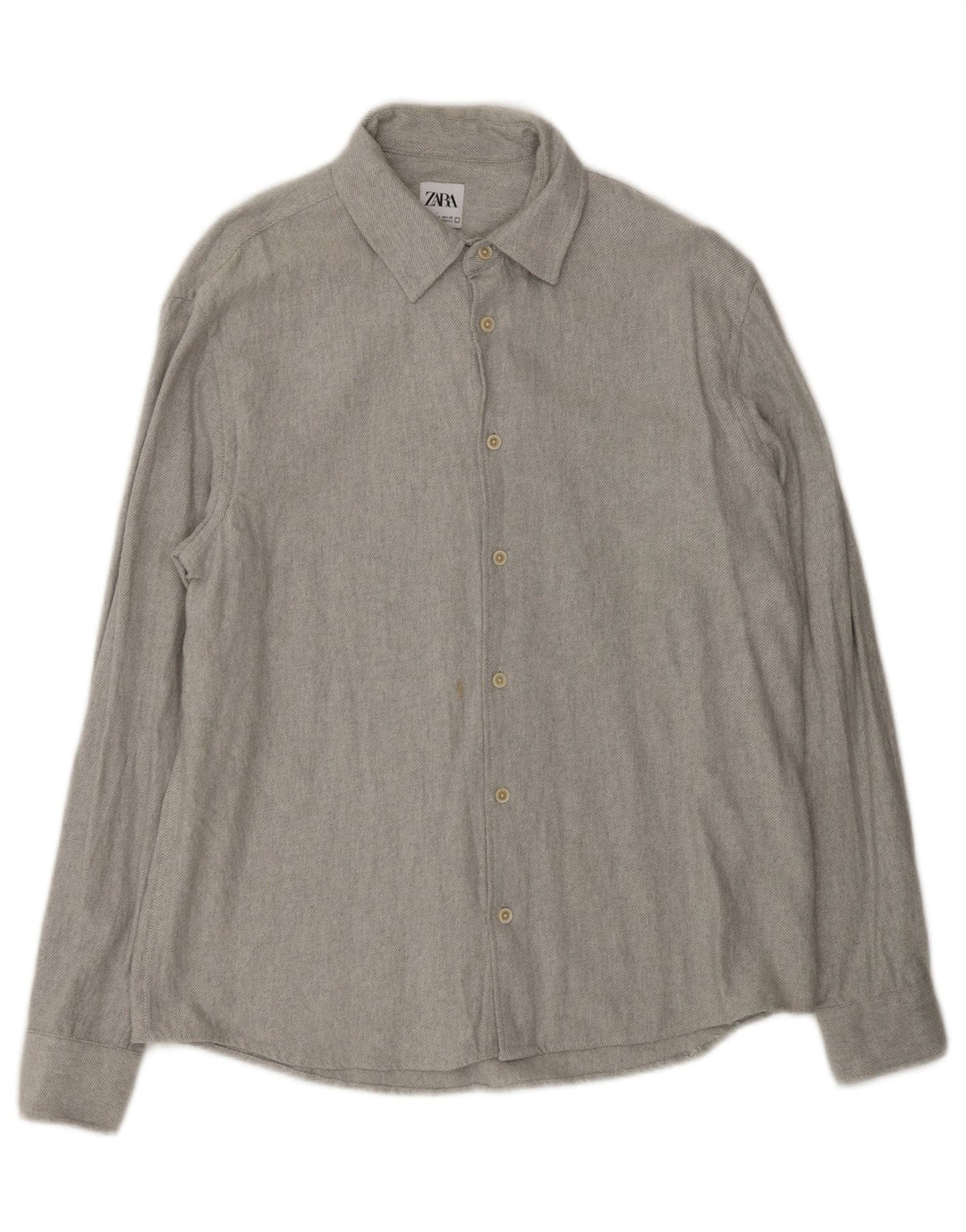 ZARA Mens Flannel Shirt Large Grey Vintage Zara and Second-Hand Zara from Messina Hembry 