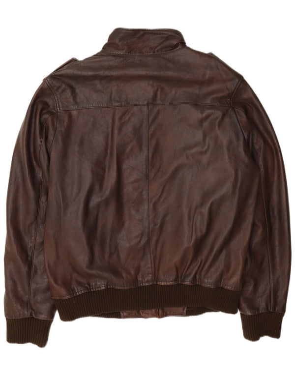 Jachetă militară din piele pentru bărbați Ben Sherman UK 42 XL maro