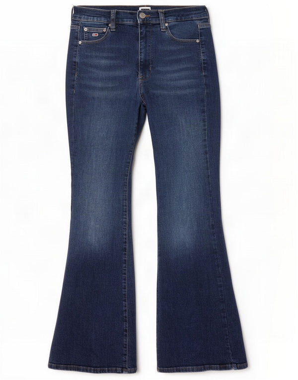 Tommy Hilfiger Blugi evazați Sylvia, cu talie înaltă, pentru femei, W28 L30, bumbac albastru