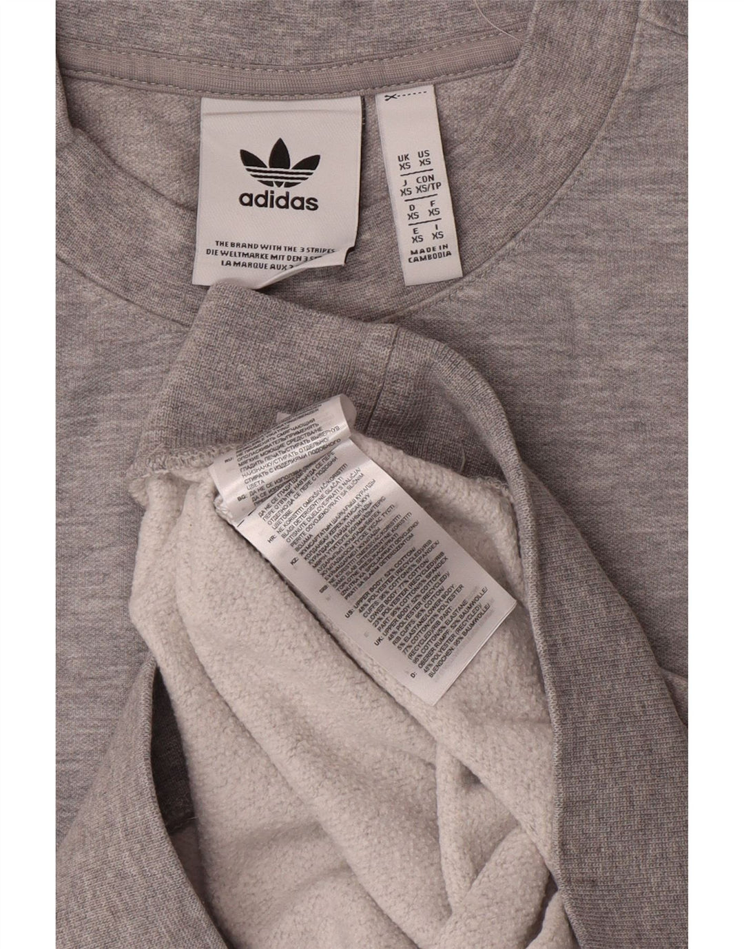 ADIDAS Mens Sweatshirt Jumper XS Grey Cotton