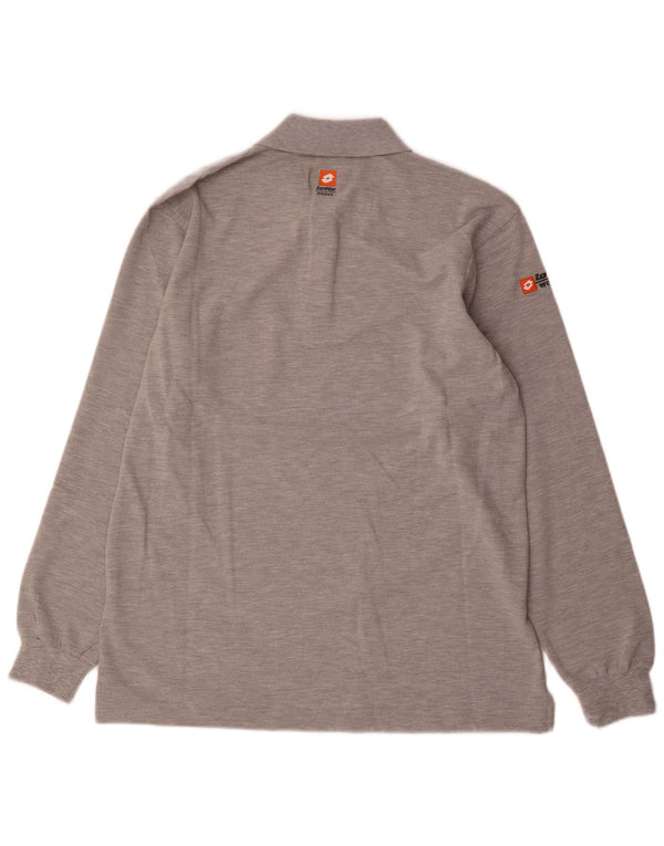 Tricou polo cu mânecă lungă pentru bărbați Lotto XL, bumbac cu pete gri