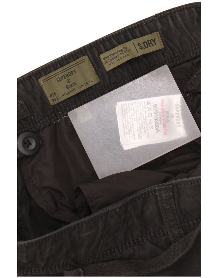 Pantaloni cargo drepti pentru bărbați Superdry W34 L27 bumbac negru