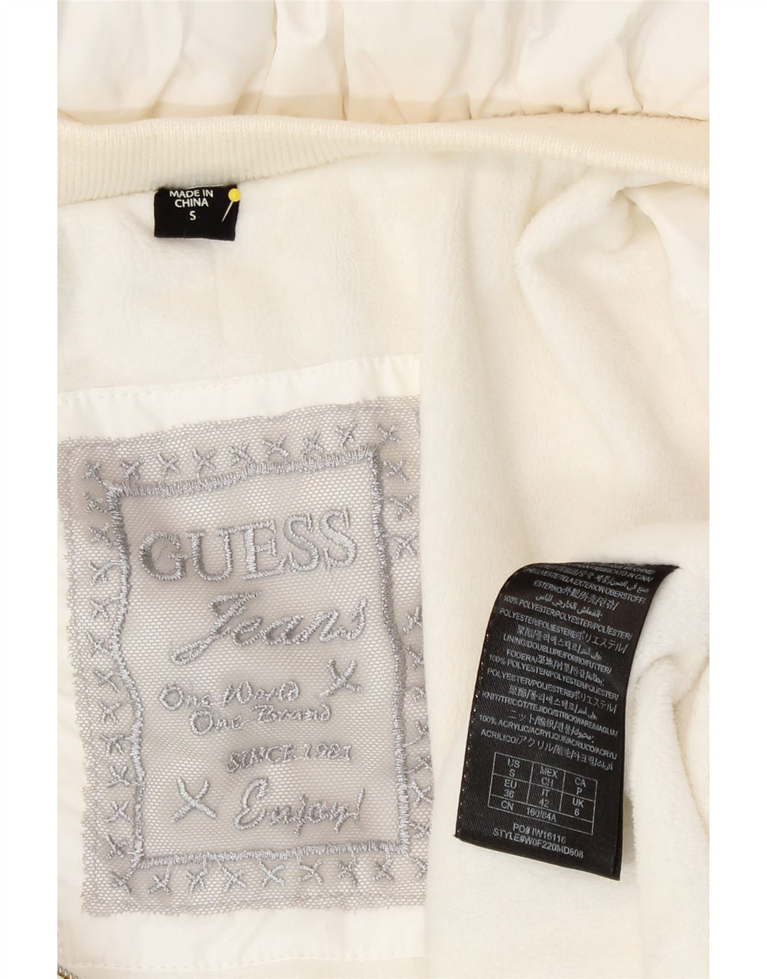 Jachetă supradimensionată pentru femei Guess UK 6 XS poliester alb