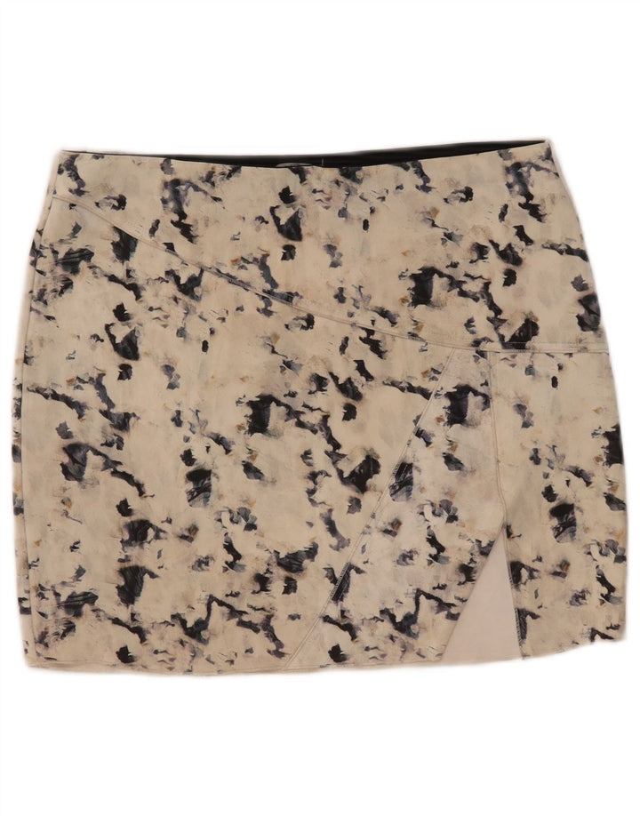 Fusta mini cu model abstract pentru femei Zara L30 Bej