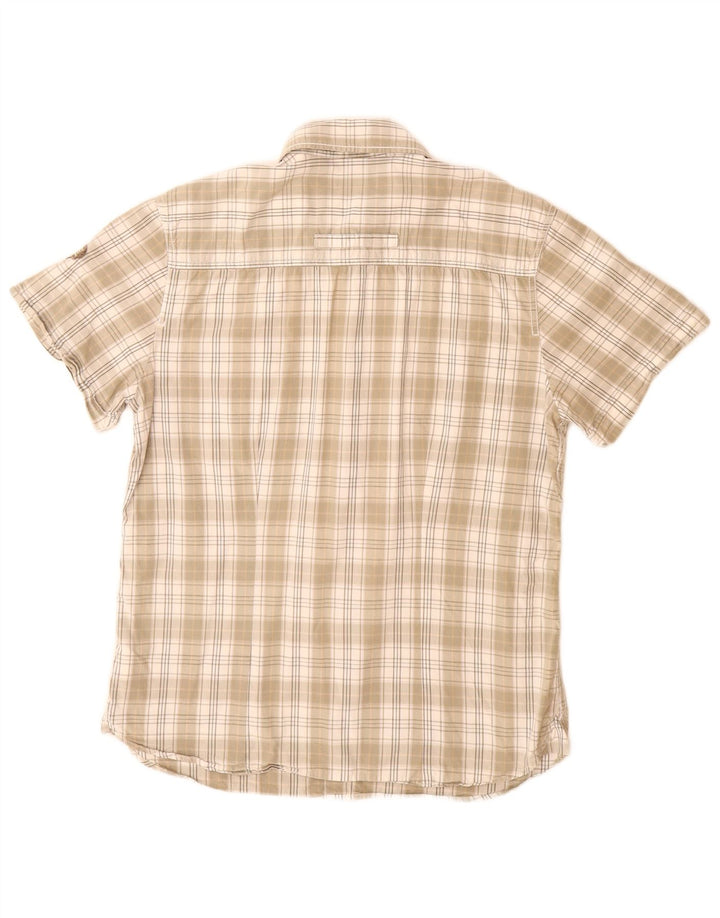 Cămașă pentru bărbați Wrangler cu mânecă scurtă, mare, bej, din bumbac