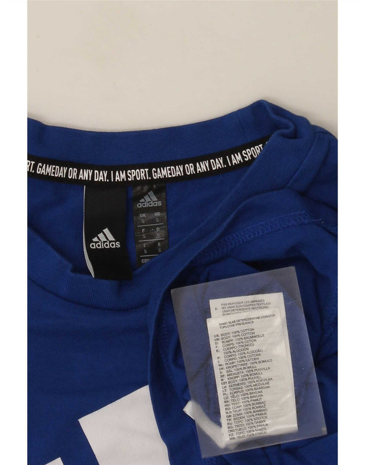 Tricou grafic pentru bărbați Adidas Top mic, albastru, bumbac
