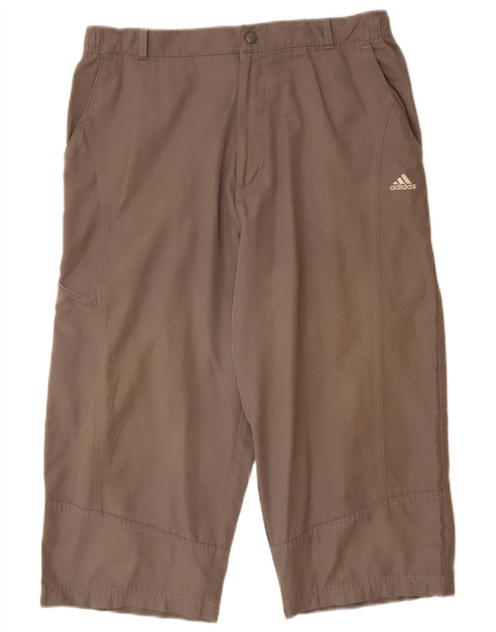 Pantaloni ADIDAS pentru bărbați, drepti, capri, mari W34 L20, bumbac gri