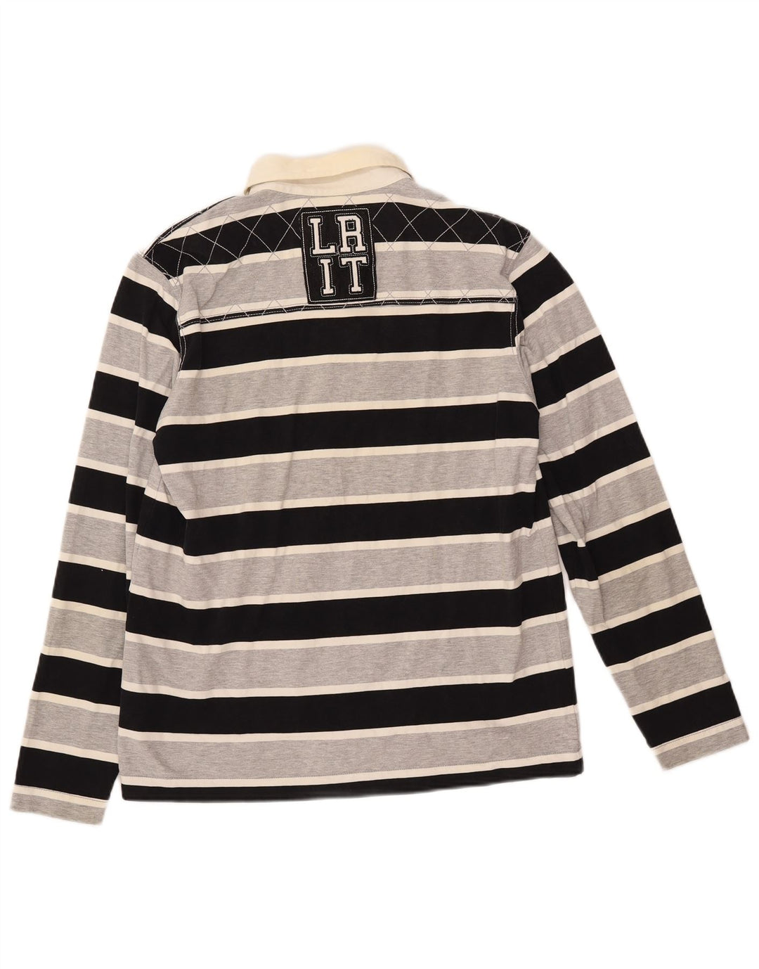 Tricou polo rugby cu mânecă lungă pentru bărbați LOTTO, cu dungi negre medii