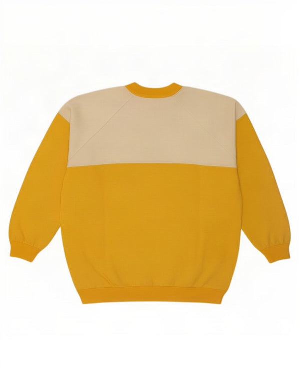 Hanorac vintage pentru bărbați, pulover XL, bumbac color-blocat, galben