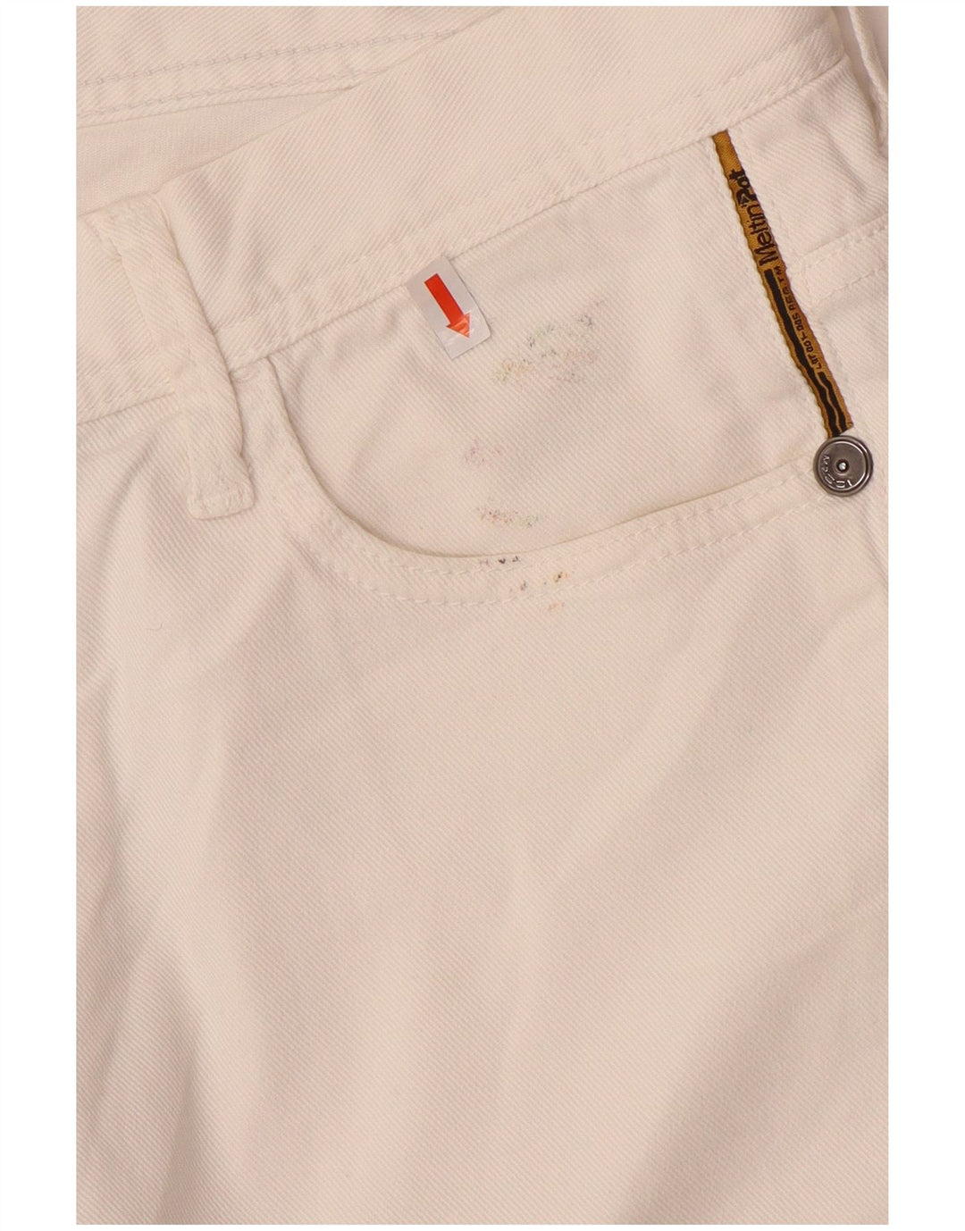 Meltin' Pot Pantaloni scurți din denim pentru bărbați W34, mare, alb, bumbac