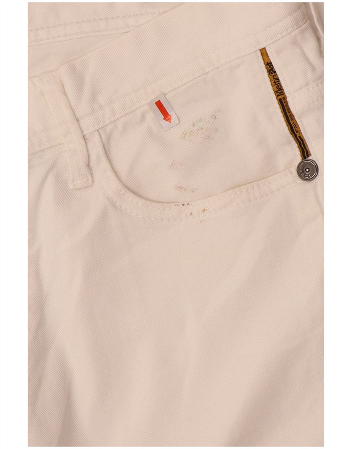 Meltin' Pot Pantaloni scurți din denim pentru bărbați W34, mare, alb, bumbac